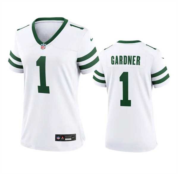 Women%27s New York Jets #1 Sauce Gardner White 2024 Stitched Jersey Dzhi